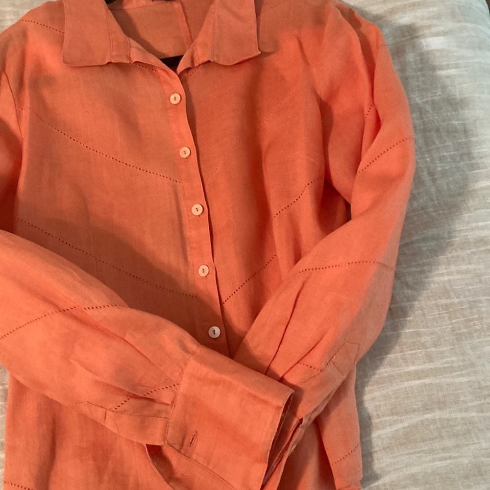 Beautifully detailed linen blouse